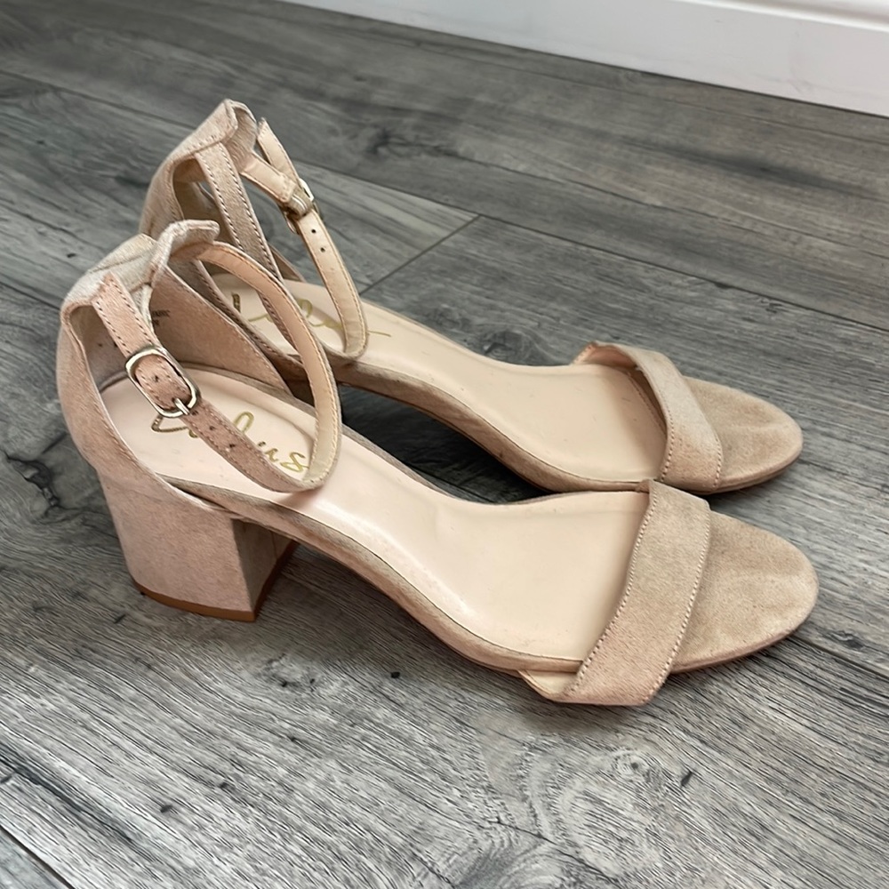Lulu’s Suede Ankle Strap Heels